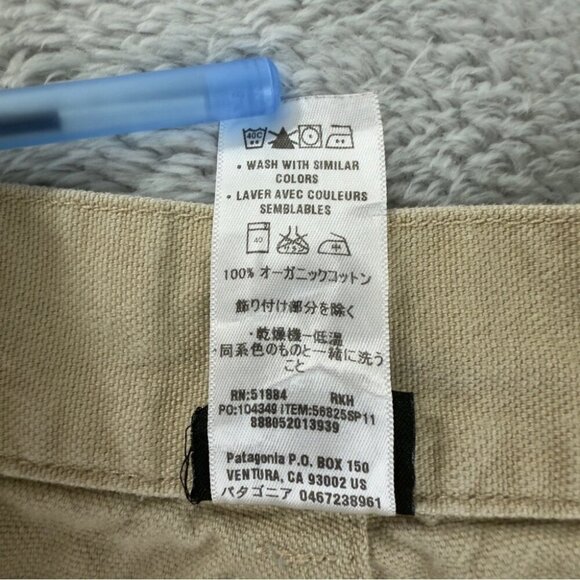 Patagonia Men's Size 32x30 Beige Duck Pants 100% Organic Cotton 56825 Style - Picture 9 of 10